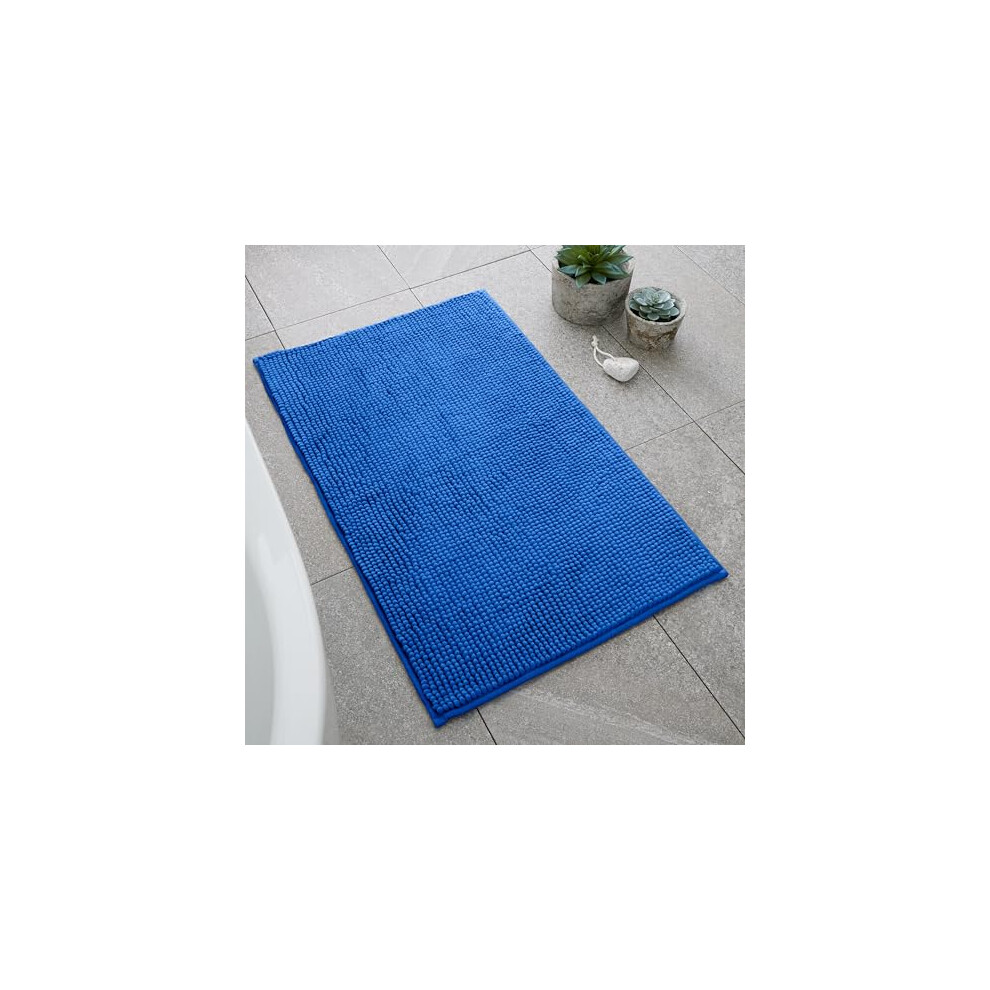 Catherine Lansfield Unisex Cobalt Blue Bobble Bathmat - Image 7