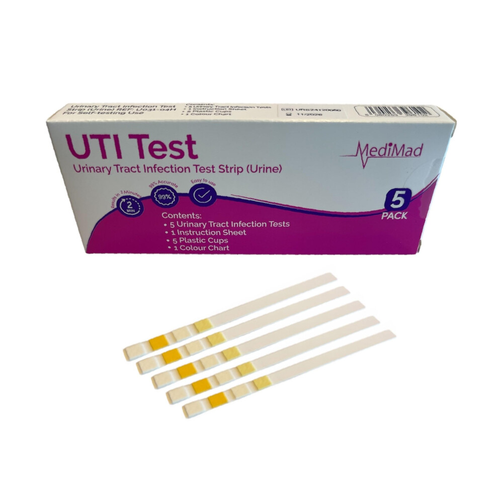 Medimad Urinary Tract Infection Urine Test Strips | Uti Tests For Women & Men | 5 Pack