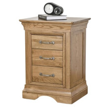 French Bedside Table With Three Drawers for Living Room, Hallway, Bedroom - Solid Wood Furniture Side Table - Fully Assembled End Table - H68 x W50 x