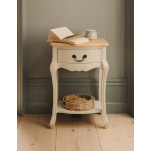 Statement Furniture Juliette Bedside Table | French Style 1 Drawer Nightstand with Hand-Carved Detail | White or Champagne Colour, Choice of Handles |