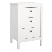 Furniture To Go Madrid Bedside Table with 3 Drawers in White