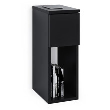 ComfortCove Bedside Tables, Bedside Drawers, Narrow Bedside Table, Bedside Cabinet, Slim End Table with Storage Shelf, Black. Size: W20 x H55 x D30,5