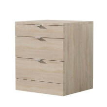 Nera Bedside Table with 3 Drawers Nightstand Bedroom Cabinet Storage Solution (Black)