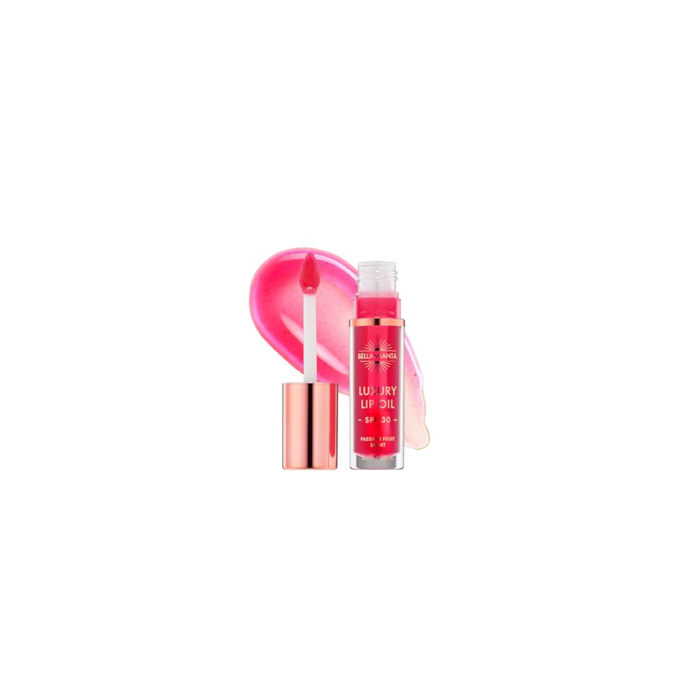 Bellamianta Luxury Lip Oil, Spf 30, Hydrating, Nourishing, With Hyaluronic Acid, Rose Hip Oil, Vitamin E, 3Ml (Raspberry)