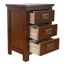 ARPHASLE Oak Solid Wood Bedside Cabinet (Walnut Brown), (132-FUR)