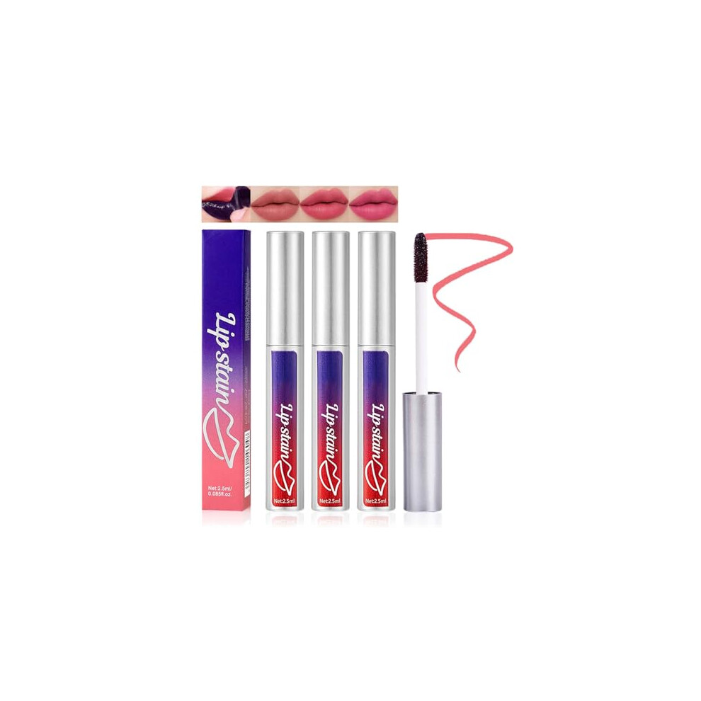 Ktouler Light 3 Pcs Peel Off Lip Liner Stain,Lip Tint Stain Wipe Off Long Lasting Waterproof,Highly Pigmented Transfer And Smudge-Resistant,Matte Finish Lip Tattoo
