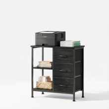 Aptliton Fabric Chest of Drawers Bedroom, 3 Drawers Storage Unit with Sturdy Steel Frame, Bedside Cabinet with Open Storage Shelf Side Table for