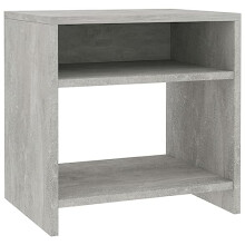 vidaXL Bedside Cabinet - Engineered Wood, Grey - Nightstand, Couch Table, Living Room, Office Furniture - Modern, Minimal Space Saving Design