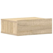 vidaXL Floating Nightstand - Sonoma Oak Finish, Wall Mounted Bedside Cabinet with Drawer, Engineered Wood Construction, Space-Saving Design for