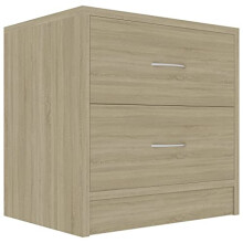 vidaXL Bedside Cabinet with Two Drawers, Modern Engineered Wood Nightstand - Compact Size 40x30x40 cm, Spacious Storage - Elegant Sonoma Oak Finish
