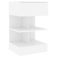 vidaXL Minimalist Bedside Cabinet - White, Durable Engineered Wood, Modern Scandinavian Design, Multi-functional Bedroom Side Table