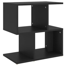 vidaXL Bedside Cabinet - Black Engineered Wood Nightstand | Scandinavian Style Side Table | 50x30x51.5 cm | Durable Bedroom Furniture with Ample