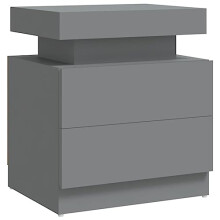 vidaXL Grey Bedside Cabinet in Engineered Wood - Compact and Stylish Nightstand for Bedroom Organisation
