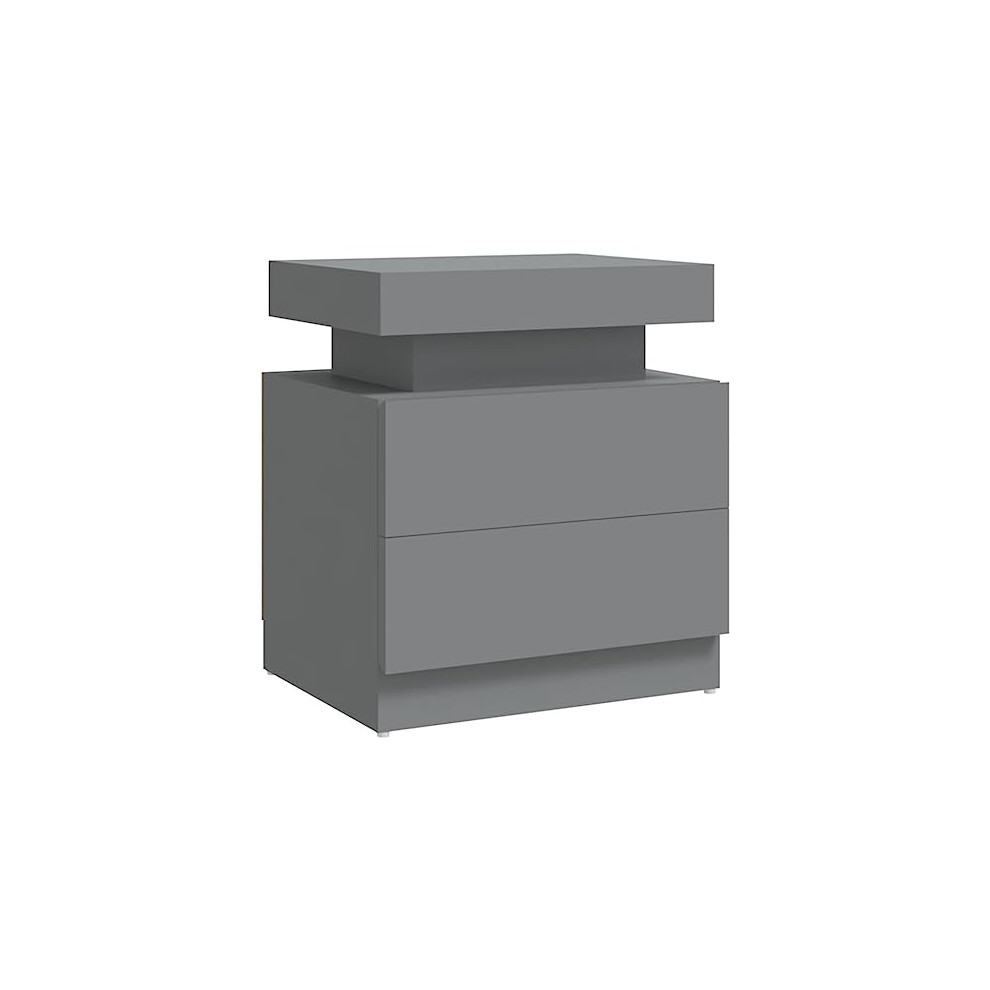 Vidaxl Bedside Cabinet In Engineered Wood - Compact And Stylish Nightstand For Bedroom Organisation Grey