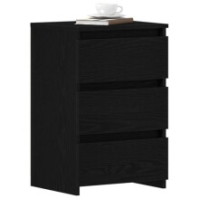 vidaXL Bedside Cabinet Black oak 40 x 35 x 62.5 cm Engineered wood, Stylish Nightstand, Modern Bedroom Furniture, Durable Bedside Table, Rectangular