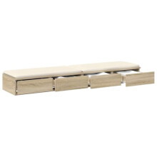 vidaXL Bed Drawers with Drawer Sonoma oak 140 x 36.5 x 16.5 cm, Bedroom, Modern Nightstand, Small Storage Solution, Elegant Bedside Table, Compact
