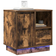 vidaXL Bedside Cabinet Smoked oak 50 x 34.5 x 50 cm Engineered wood, Stylish Bedroom Nightstand, Modern Storage Solution, Rectangular Bedside Table,