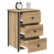 vidaXL Bedside Cabinet Brown 40 x 36 x 60 cm Solid Reclaim Wood, Rustic Rectangular Bedside Table, Compact Design for Functional Bedroom Storage,
