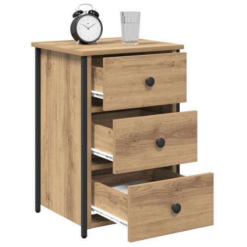 VidaXL vidaXL Bedside Cabinet Brown 40 x 36 x 60 cm Solid Reclaim Wood, Rustic Rectangular Bedside Table, Compact Design for Functional Bedroom Storage,