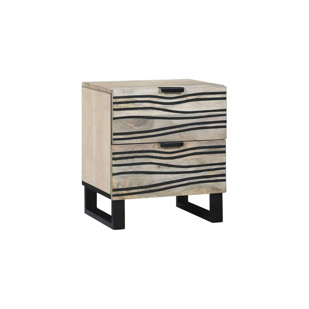 Vidaxl Bedside Cabinet With Drawer White And Black 40 X 33 X 46 Cm, Rustic Nightstand Table, Compact Bedside Cabinet For Bedroom, Wooden Storage White,Black