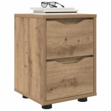 vidaXL Bedside Table Artisan Oak 30.5 x 30 x 43 cm Engineered Wood, Modern Rectangular Nightstand, Compact Bedside Table with Drawers, Efficient