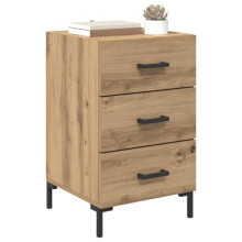 vidaXL Bedside Cabinet Artisan Oak 40 x 40 x 66 cm Engineered Wood, Stylish Bedroom with Rustic Nightstand, Functional Storage, Modern Bedside