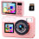48MP Waterproof Camera Auto Focus 10ft Built-in 32GB Dual Screen (Pink) 1