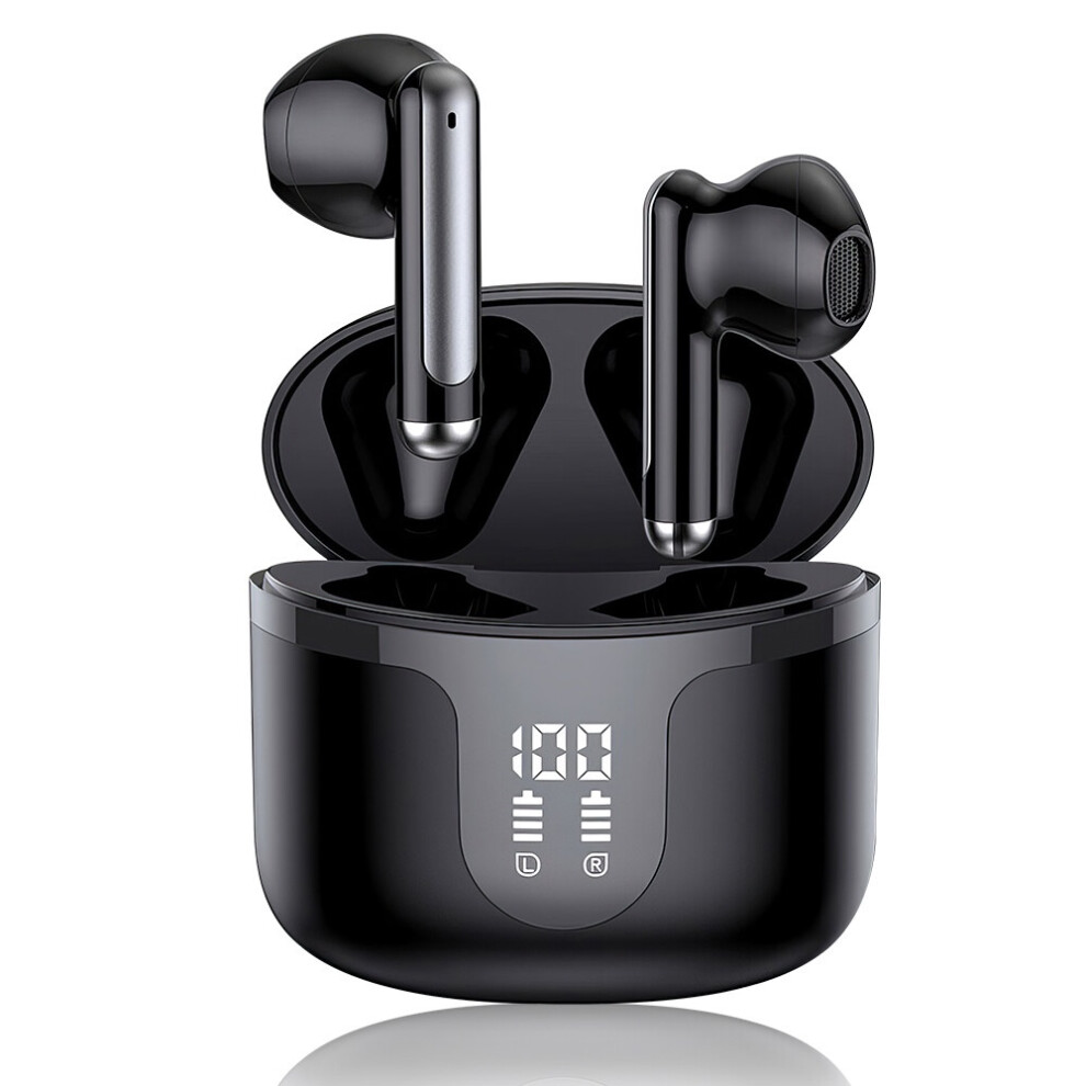 Wireless Earbuds Bluetooth 5.3, Deep Bass Stereo Tws Earphones With Led Display And Touch Control (Black) Black 6976917410703