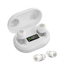 Rechargeable Hearing Aids for Seniors and Adults, Noise Cancelling Hearing Amplifier with Magnetic Charging Case (White)