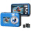 4K Waterproof Camera Dual Screen 48MP Selfie Underwater 11ft (Blue) 1