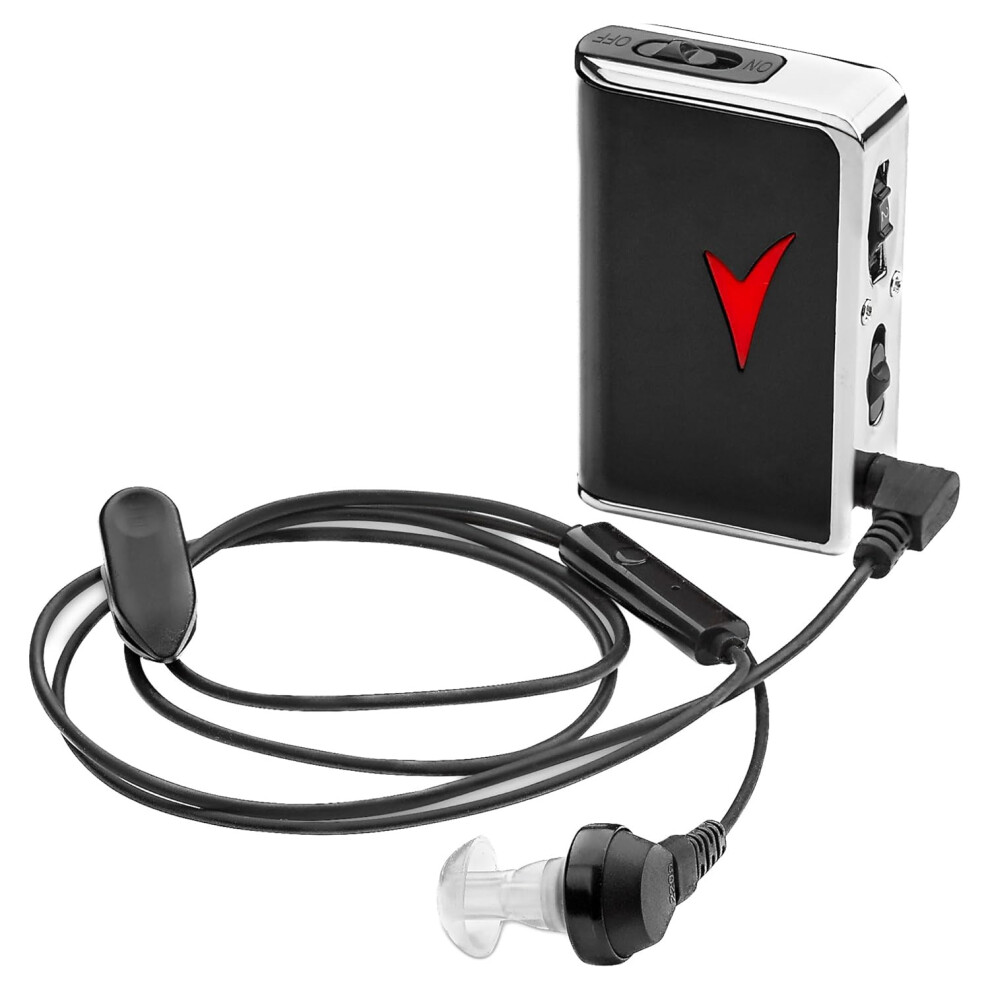 Chronus Personal Sound Amplifier, Pocket Audio Enhancer With 50Db Gain And Up To 100Ft Range (Black)