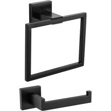 yao96266 Towel Rails Hand Towel Holder Bathroom Hardware Set Stainless Steel Towel Holder Bathroom Toilet Roll Holder Drilling/ No Drilling Black