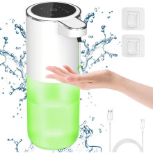 yao96266 Automatic Liquid Soap Dispenser, Power Display, 400ML Touchless Hand Soap Dispenser, Usb Rechargeable, 4-Level Adjustable Foam Volume