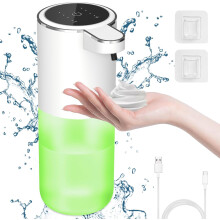 yao96266 Automatic Foaming Soap Dispenser, Power Display, 400ML Touchless Hand Soap Dispenser, Usb Rechargeable, 4-Level Adjustable Foam Volume