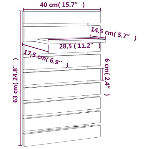 VidaXL vidaXL Grey Wall-Mounted Bedside Shelves, Solid Pine Wood, Space-Saving Design, Adjustable Display Shelf, Easy Assembly, Set of 2 2
