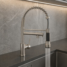 SinkEase Modern Mono Kitchen Mixer Tap Pull Out Dual Spout Spray Single Lever Chrome