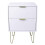 Dylex Bedside Table Storage End Table, 2 Drawers, White with Gold Legs, Set of 2 3
