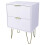 Dylex Bedside Table Storage End Table, 2 Drawers, White with Gold Legs, Set of 2 4
