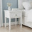 GROF GROFurniture 1 Drawer Painted Sofa Table, Painted Bedside for Bedroom, White End-table Table Ready Assembled 2