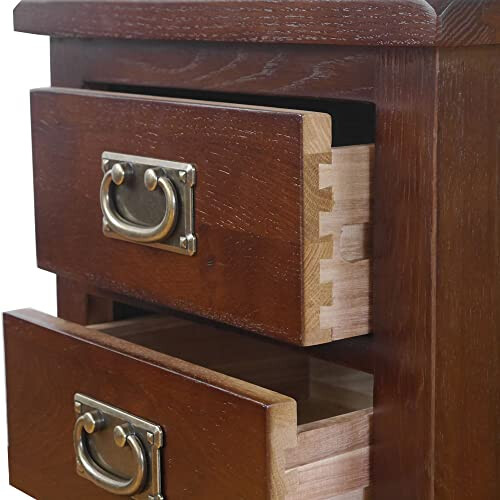 ARPHASLE Oak Solid Wood Bedside Cabinet (Walnut Brown), (132-FUR) 2