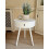 ASPECT Anika Round Bedside/End/Lamp Table With One Drawer,White 3