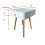 ASPECT Gina Mid Century Modern Two-Tone Bedside Table,White/Natural 3