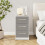 Birlea Birlea Lynx 3 Drawer Bedside High Gloss, White and Grey 2