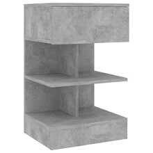 vidaXL Bedside Cabinet Home Bedroom Furniture Accessories Modern Bed Side Storage Stand Cabinet Nightstand Side Table Chipboard Concrete Grey