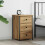 VidaXL vidaXL Bedside Cabinet Brown 40 x 36 x 60 cm Solid Reclaim Wood, Rustic Rectangular Bedside Table, Compact Design for Functional Bedroom Storage, 2