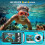 4K Waterproof Camera 64MP Auto Focus Underwater 16ft Dual (Blue) 3