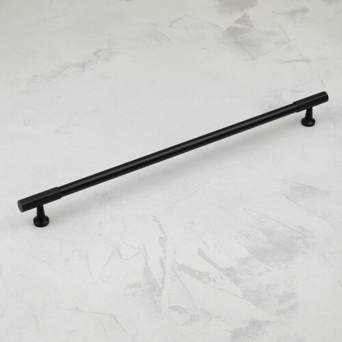 320mm Matt Black Reeded Cabinet Handle 2