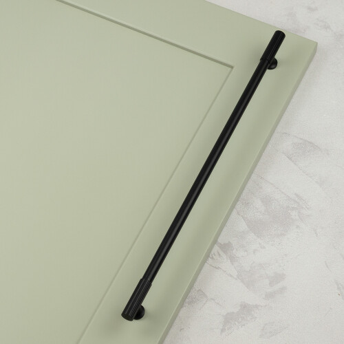 320mm Matt Black Reeded Cabinet Handle 1