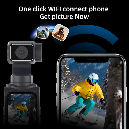 4K Vlogging Camera 330º Auto Face Tracking 1.72" Touchscreen 64MP (Black) 2