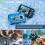 4K Waterproof Camera Dual Screen 48MP Selfie Underwater 11ft (Blue) 4